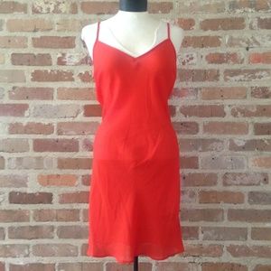 Ralph Lauren Orange Sheer Slip Dress 10 Petite